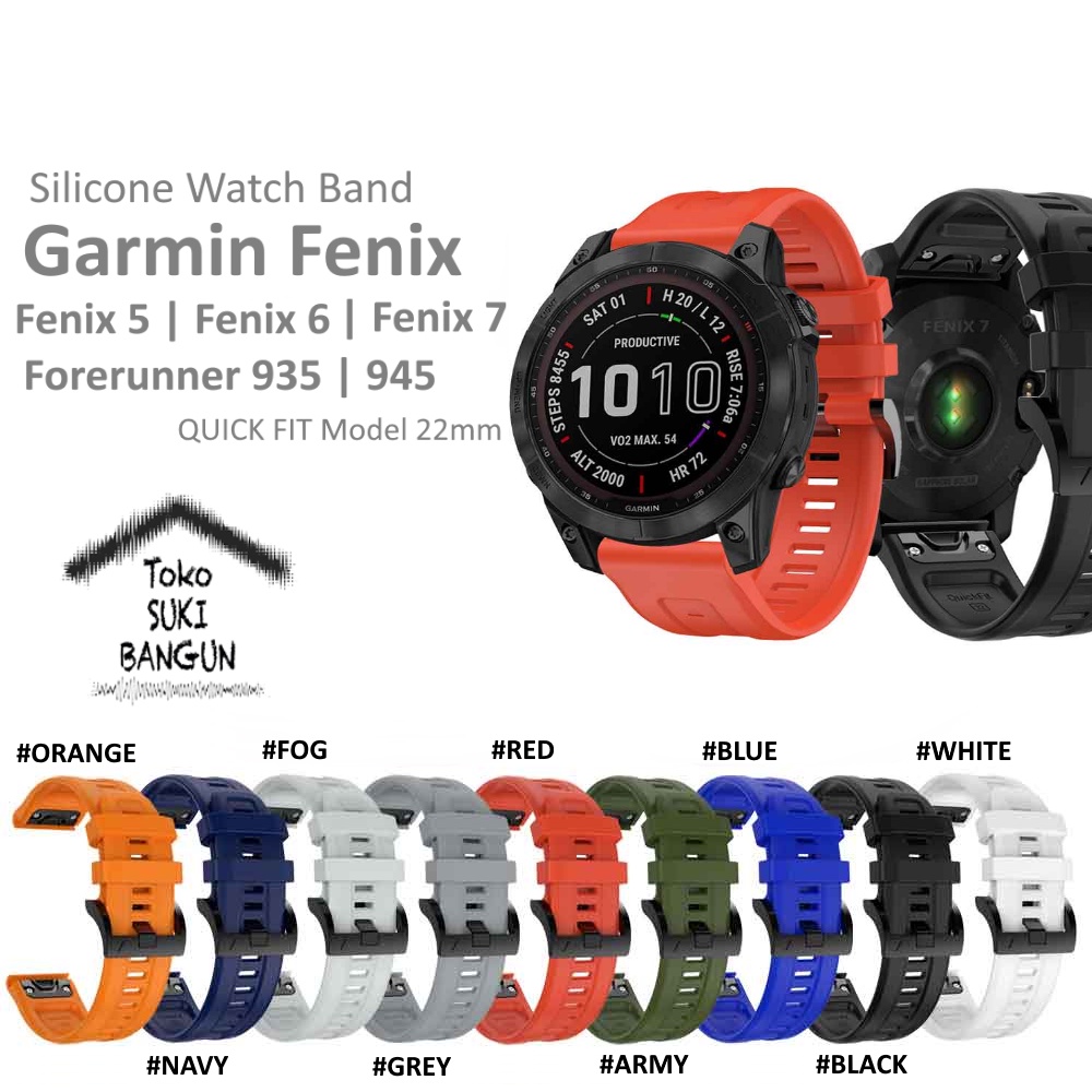 Strap Garmin Fenix 8 7 6 5 Sapphire Solar Forerunner 935 945 RUBBER DELUXE Watch Band