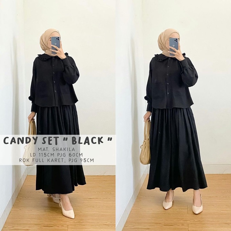 (MSB) ONE SET CANDYANA OVERSIZE DAILY KEMEJA ROK SET WOLFIS