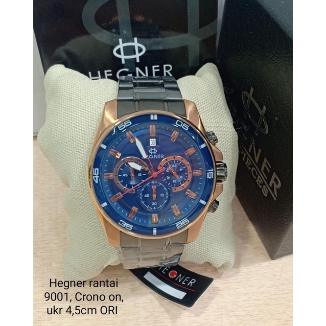 Jam Tangan Pria Original Hegner 9001 Crono Aktif Stainless Steel