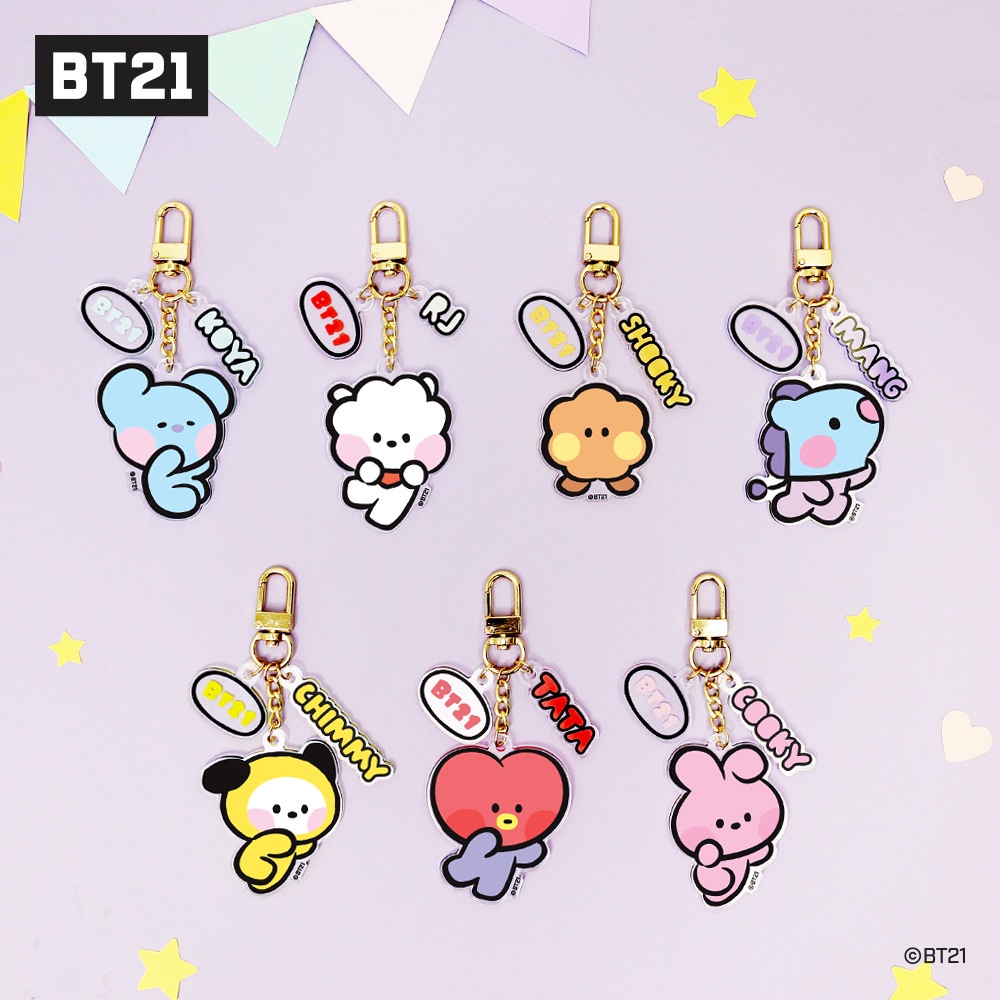 Gantungan Kunci Akrilik KPOP Minini TATA COOKY CHIMMY KOAY SHOOKY MANG RJ Cute Keyring In Stock New Arrival