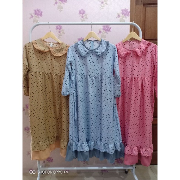 MIDI dress shakila/ MIDI dress set hijab/MIDI dress polkadot/MIDI dress anak terbaru