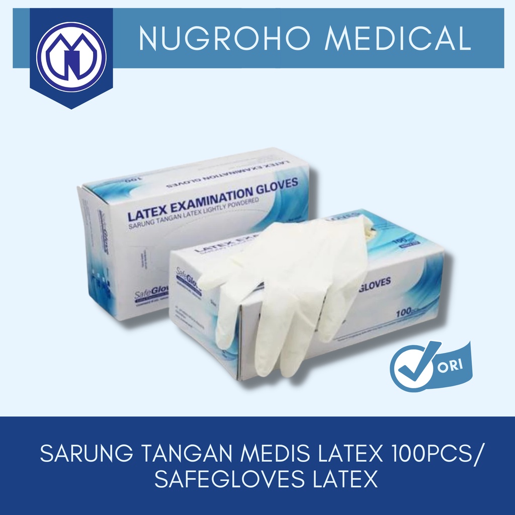 SARUNG TANGAN MEDIS LATEX 100PCS/ SAFEGLOVES LATEX