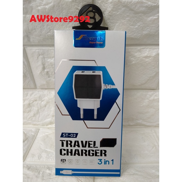 Travel Charger Kabel data USB Strength ST-02 ST02