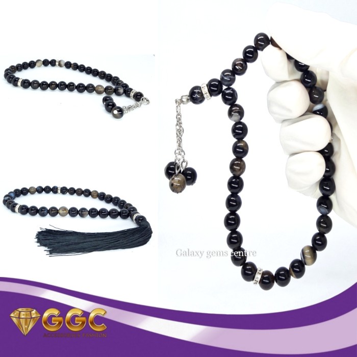 TASBIH BATU SULAIMAN HITAM YAMAN 33 BUTIR