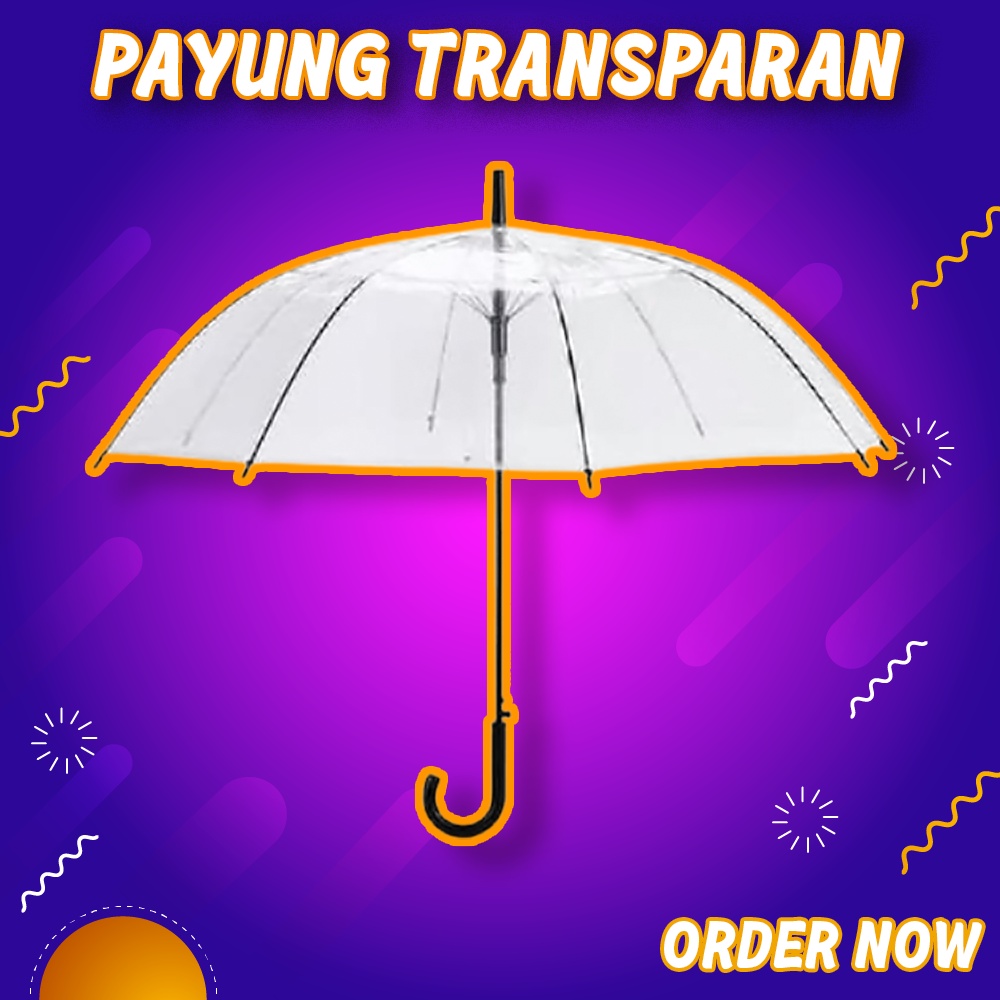 Payung Transparant- Payung bening simple