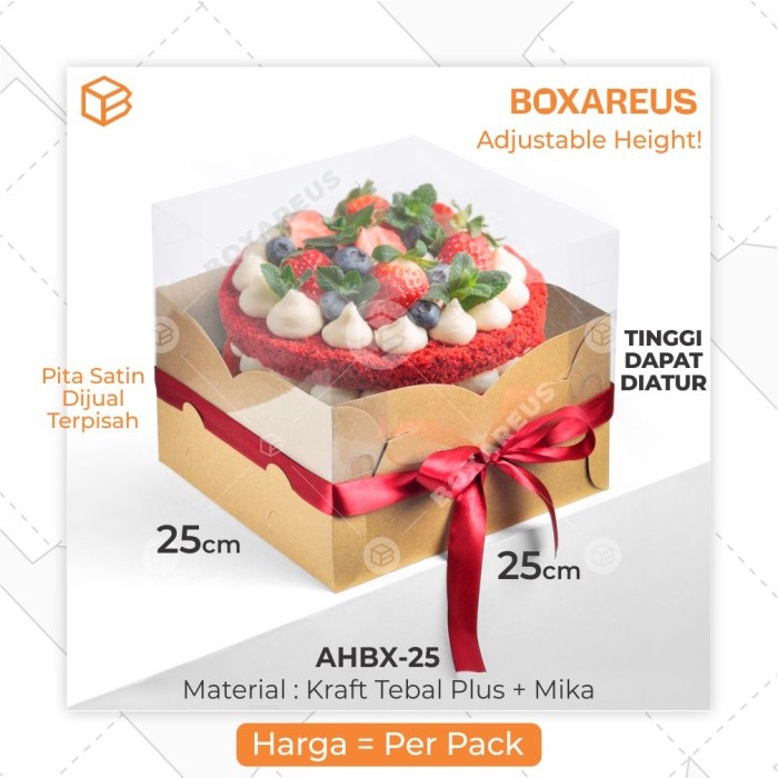 Box Mika Dus Kue Atur Tinggi Kemasan Cake Packaging | AHBX 25