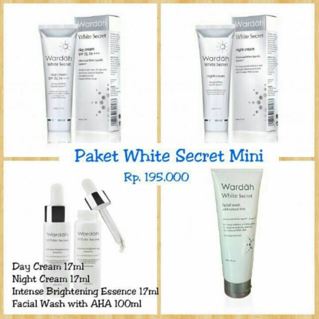 Satu paket mini Wardah white secret series