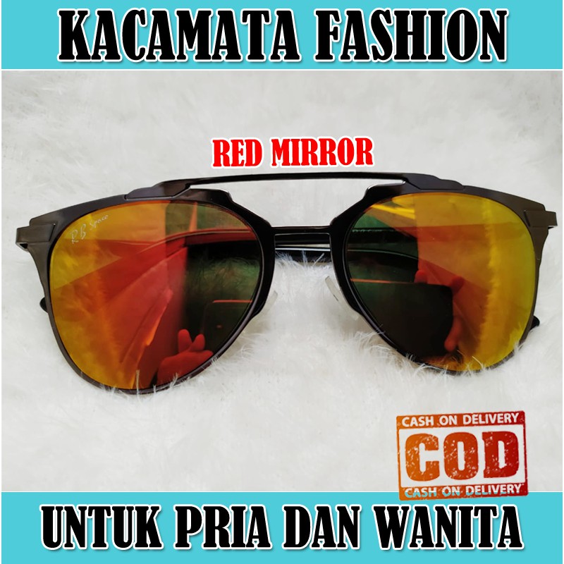 Kacamata Hitam Wanita Pria Fashion Korea Sunglasses Unisex Lens Mirorr Multicolor Kaca mata Gaya