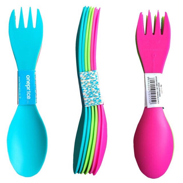 Technoplast Spoon Fork 2in1 Tropical Sendok Garpu 6pcs