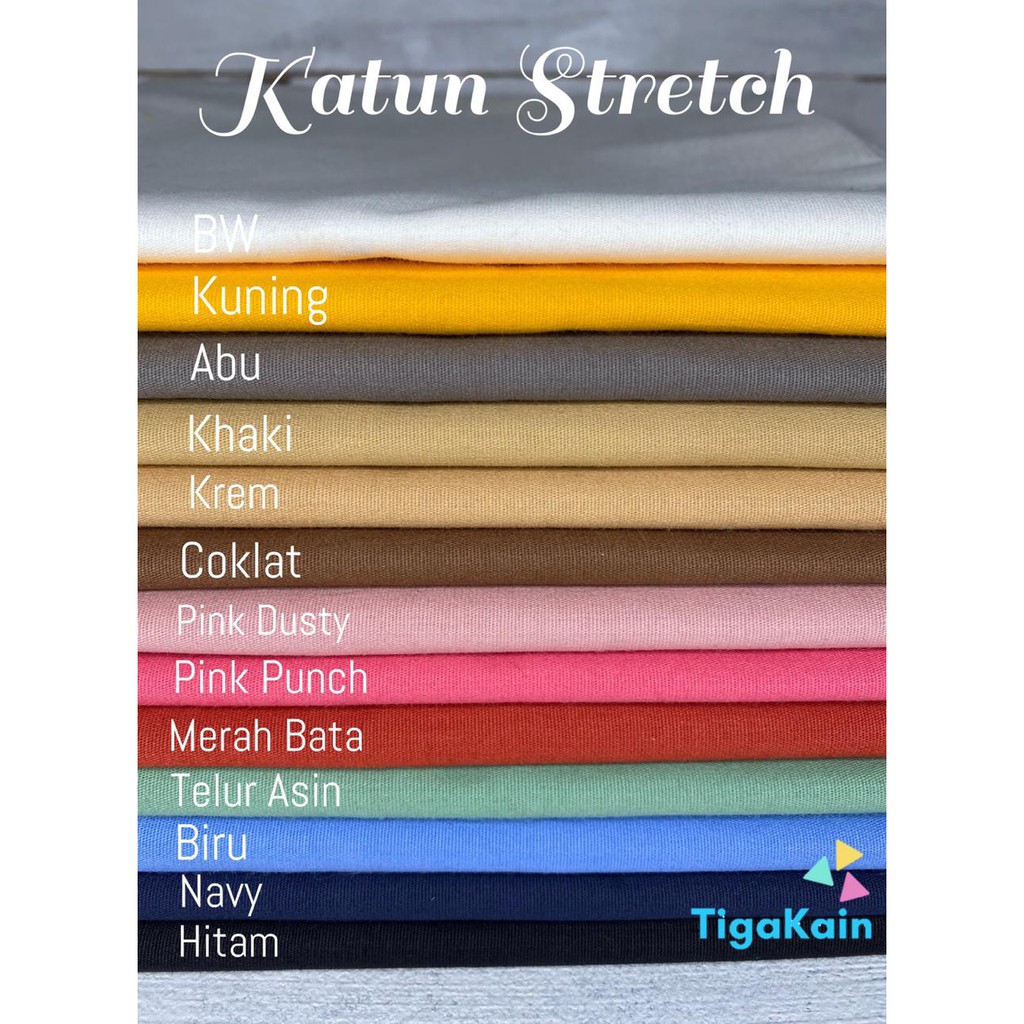 0.5 Meter Kain Katun Stretch bahan Poplin Stretch