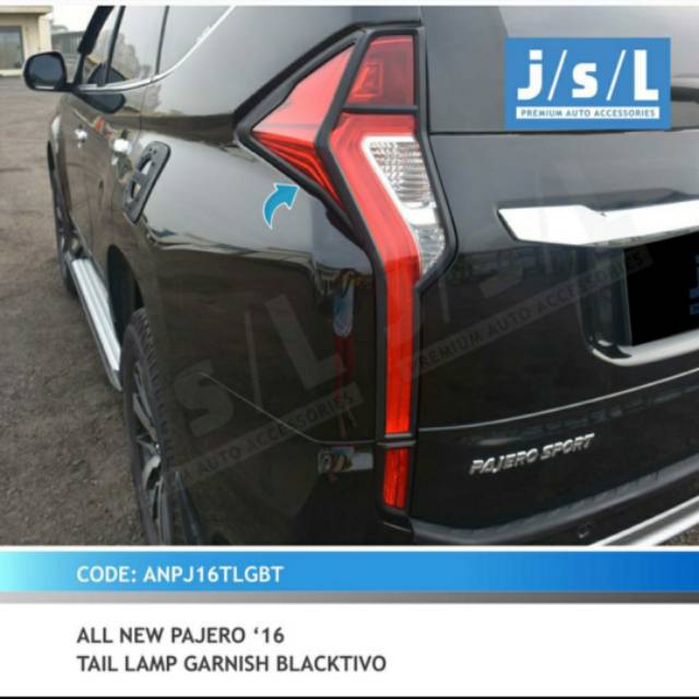 Garnish lampu belakang all new Pajero 2016 Hitam &amp; Chrome &amp; Carbon/ tail lamp garnish jsl