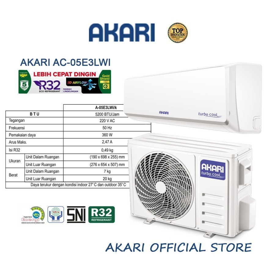 AC AKARI 1/2 PK 05E3LW 1/2PK + PASANG 0,5PK 05E3