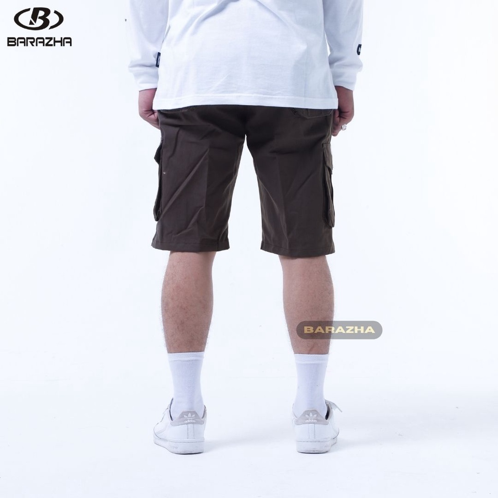 Barazha Celana Cargo Pendek Regular Bigsize Darkgrey