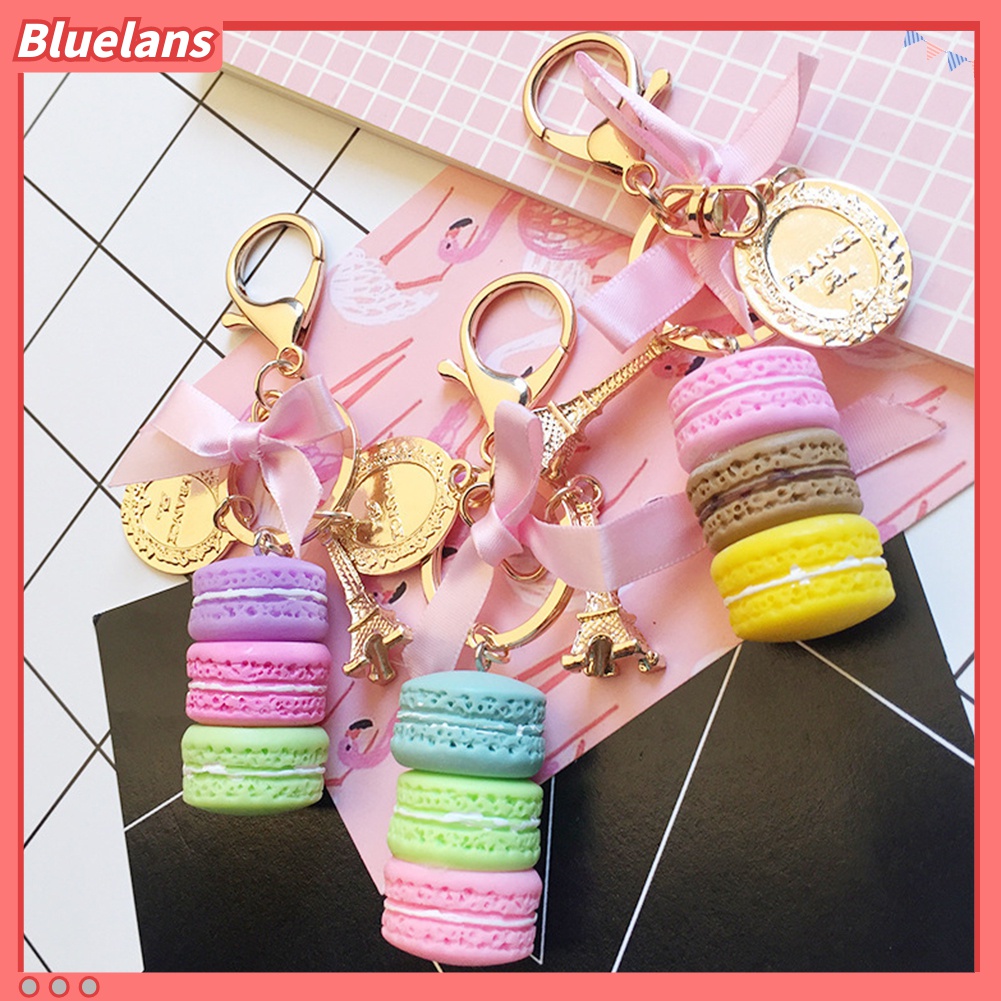 Gantungan Kunci Bentuk Kue Macaron Bahan Alloy Untuk Aksesoris Tas / Dompet