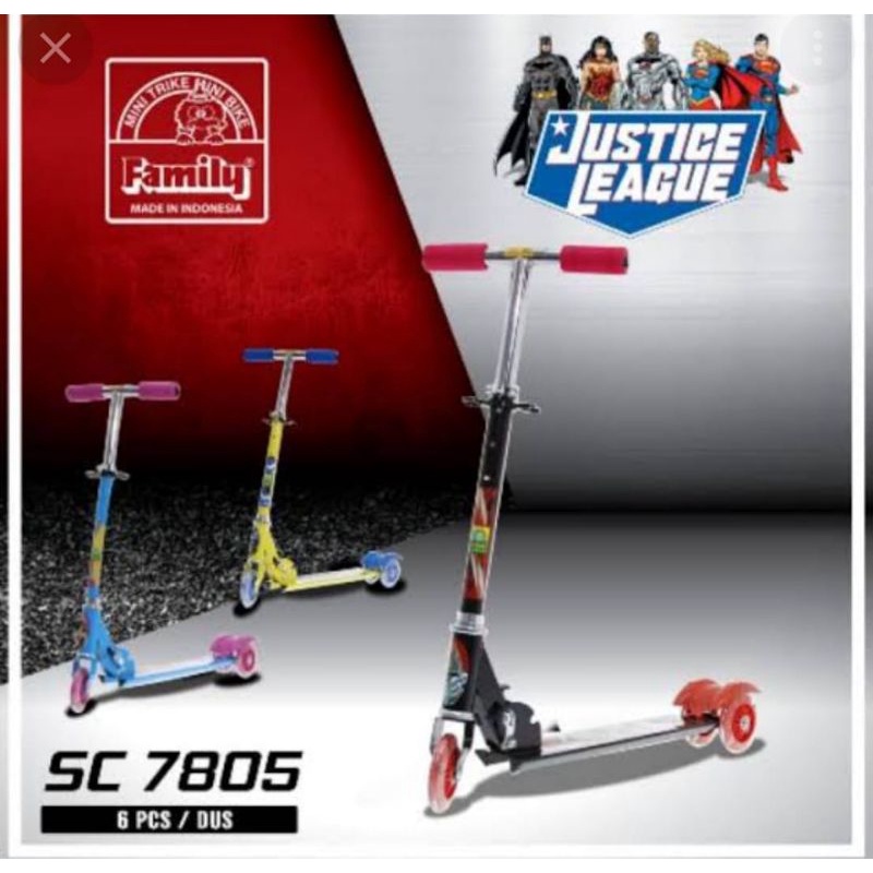 Scooter Family Roda 3 Skuter Anak SC 7805 Family Justice League Special Edition Otoped