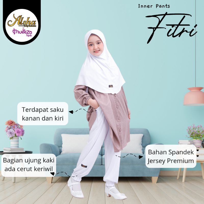 Inner Pants Anak/Remaja/Dewasa | Inner Pants Fitri By Alsha Mueeza Kids Celana Gamis Anak/Remaja/Dewasa | Celana Panjang Perempuan