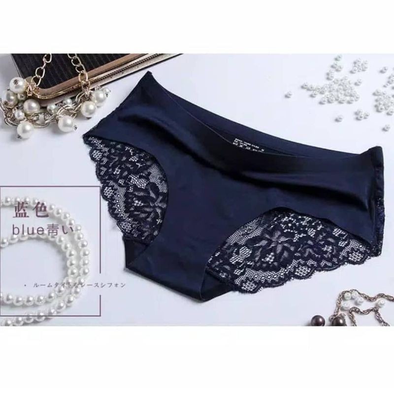 Desecrettz Panties #007 Celana Dalam Wanita Sexy Bahan Renda Model Cheeky Panty, CD Wanita