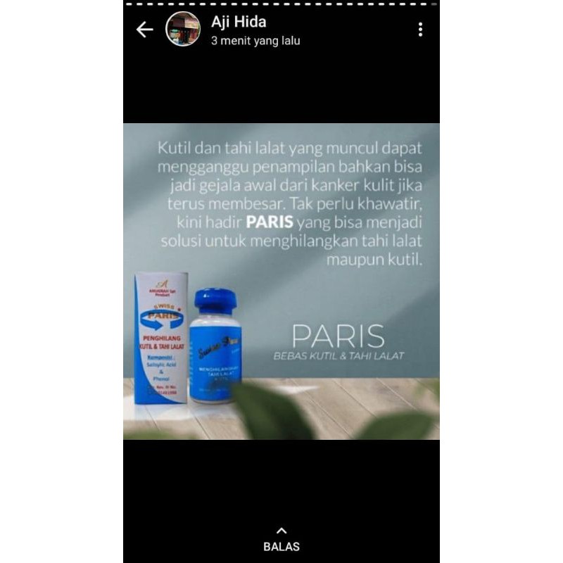 SWISS PARIS PENGHILANG KUTIL DAN TAHI LALAT