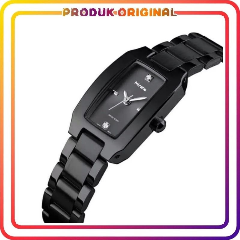 JAM TANGAN WANITA CASUAL RANTAI STAINLIS STELL MIRETE ORIGINAL TAHAN AIR JAM WANITA MODEL PERSEGI