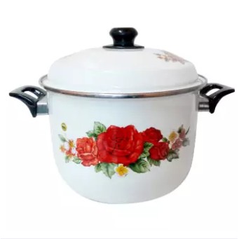 Maspion Panci Stock Pot Enamel 26 cm Motif Bunga Anti Lengket ST-112-126