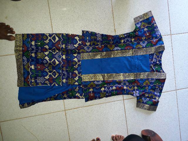 Sarimbit/ Couple Batik Rok N Blus Wanita Span Pendek Mentari Prodo Biru