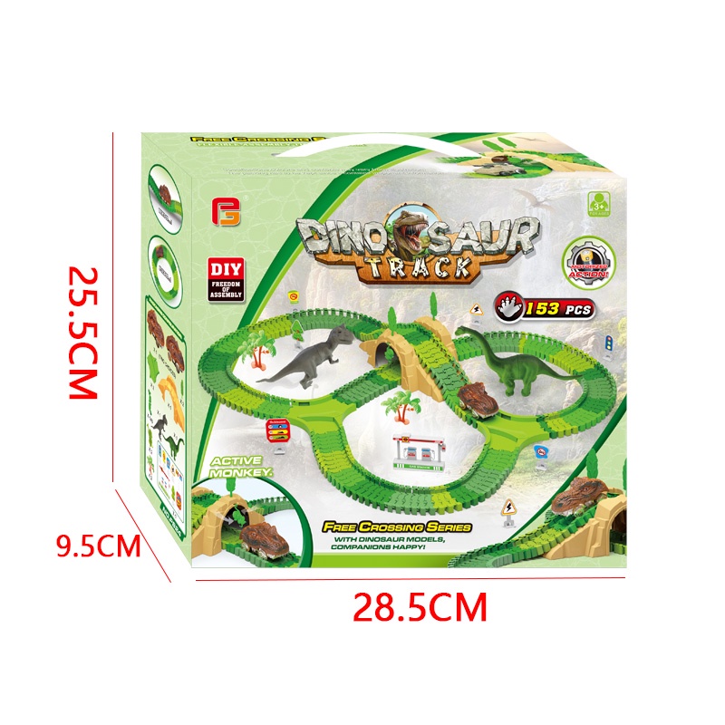 PAIJIA Dinosaur Track Electric P824 Free Crossing Series / Mainan Dinosaurus