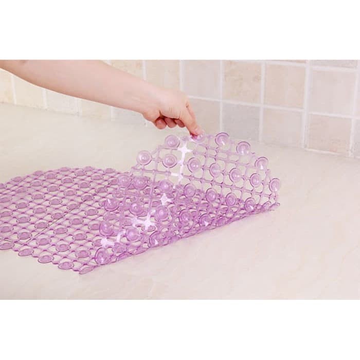 Keset Lantai Kamar Mandi Anti Slip Licin PVC / Bath Mat Suction Cup Bathroom Aksesoris Shower home