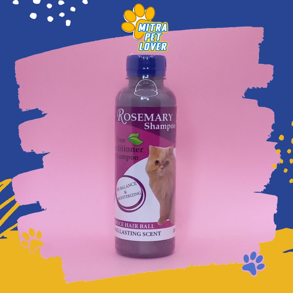 SHAMPO &amp; CONDITIONER KUCING - ROSEMARY CAT SHAMPOO 250ML ORIGINAL - UNTUK MELEMBUTKAN DAN MENGEMBANGKAN BULU KUCING KITTEN WANGI HARUM SEGAR - PET ANIMAL HEALTHCARE AND VETERINARY TAMASINDO OBAT KESEHATAN VITAMIN HEWAN BINATANG PELIHARAAN MITRAPETLOVER