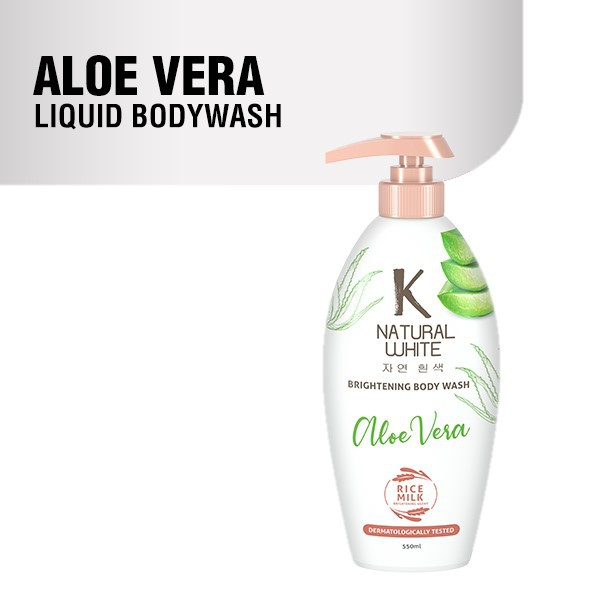 K Natural White Sabun Mandi Cair Aloe Vera Botol 500 ml x2 - Gambar 2