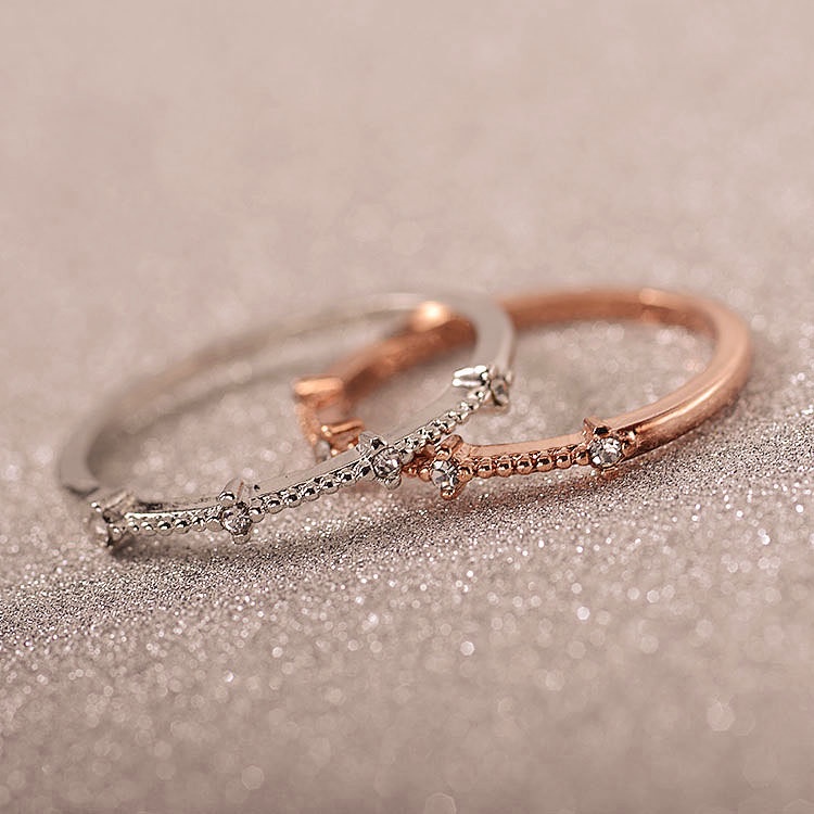 ✿AYN✿ Cincin Simple Sterling Silver Hias K15 untuk Wanita / Perhiasan Wanita Cincin