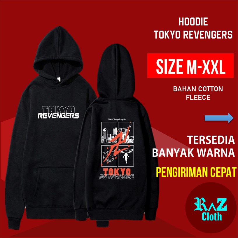 Hodie Cowok Tokyo Revengers Hoodie Cowo Switer Pria Hitam