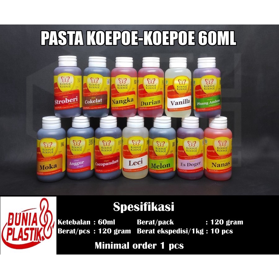 

Pasta Perisa Essence Cair Makanan 60ml ALL VARIAN Koepoe / Kupu-Kupu