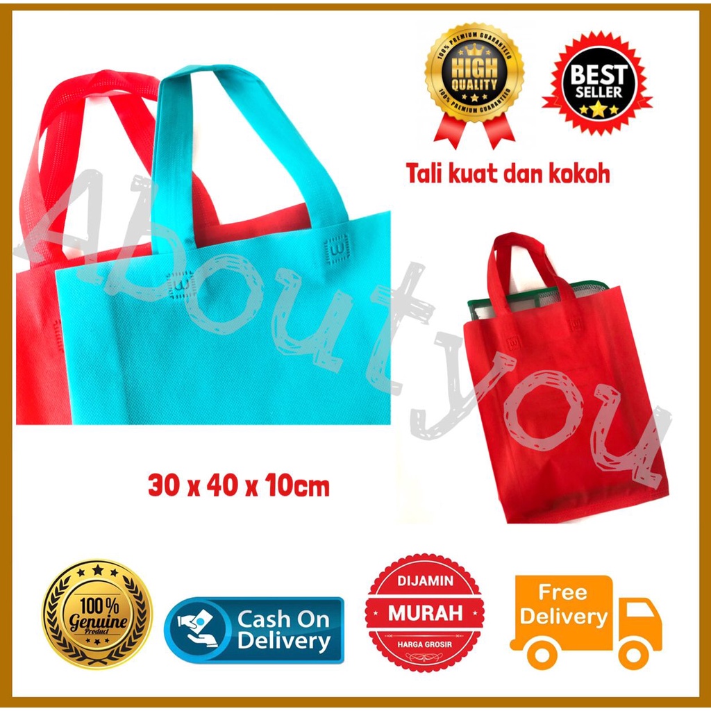 

Tas Belanja Serbaguna Kantong Goodie Bag Go Green Tas Spun Bound Besar 30 x 40 cm