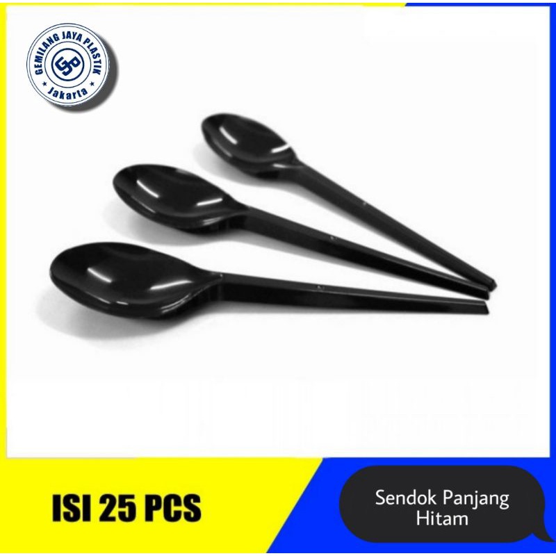 SENDOK PANJANG HITAM ISI 25pcs