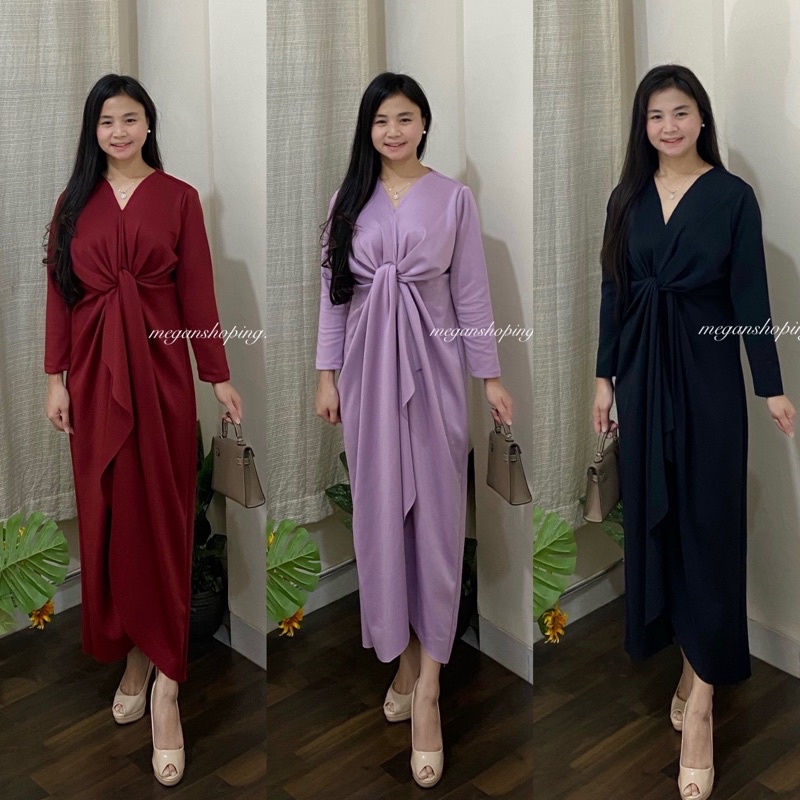 Elencia Dress Long Dress Maxi Dress Fashion Wanita Hijab Friendly - meganshoping-1