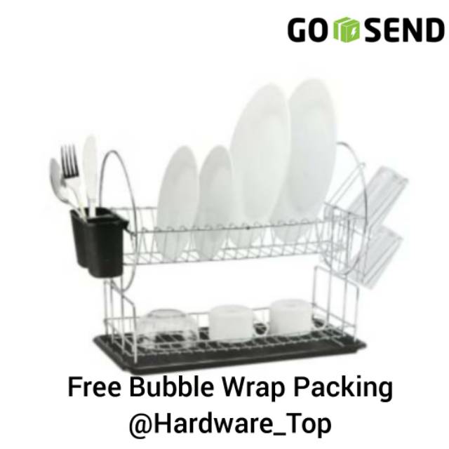 Dish Rack 2 Tier Informa  Stainless  Steel Rak  Piring  