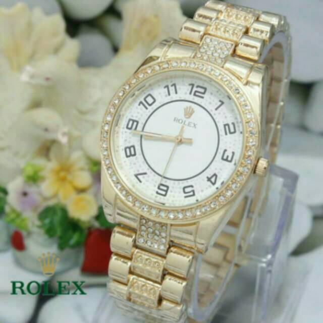 Rolex watch, jam tangan wanita, full diamond, edisi jam tangan mewah, kw super