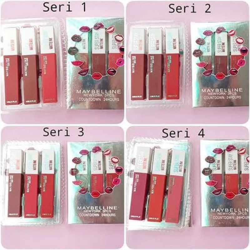 (3 Pcs) Lipcream mika cantik Maybelline Super Stay Matte Ink / Lipcream Maybelline Barcode RANDOM