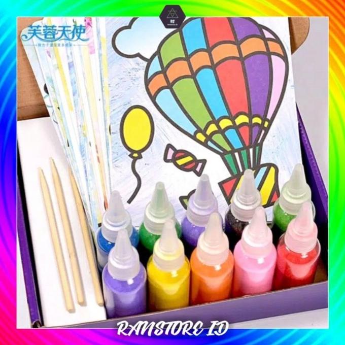 

Mainan Edukasi Diy Painting Drawing Kit Pasir Ajaib Warna Warni Set