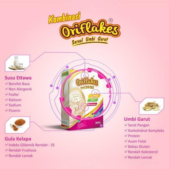 Oriflakes Gastro Sereal Umbi Tepung Pati Garut Obat Asam Lambung  Herbal Ampuh Plus Susu Etawa Platinum Penambah Nafsu Makan Dewasa