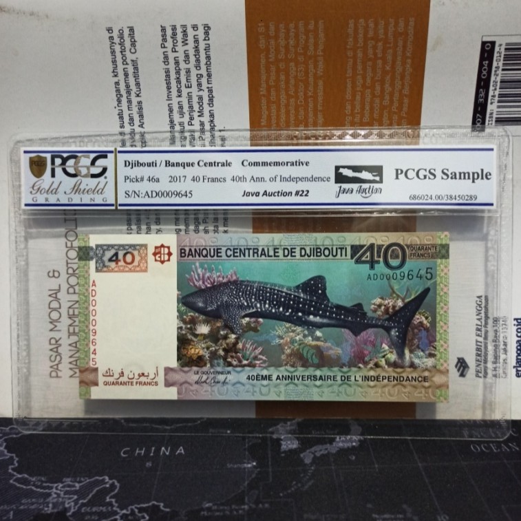 Uang Kuno DJIBOUTI (Banque Centrale CEMMORATIVE) 40 Francs 2017 Sertifikat PMG GEM UNC bukan PCGS