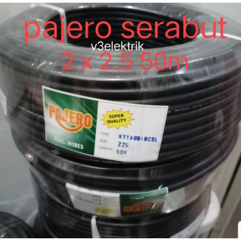 Kabel serabut hitam /kabel audio 2x2.5 50meter kabel las kabel kabel pompa dll