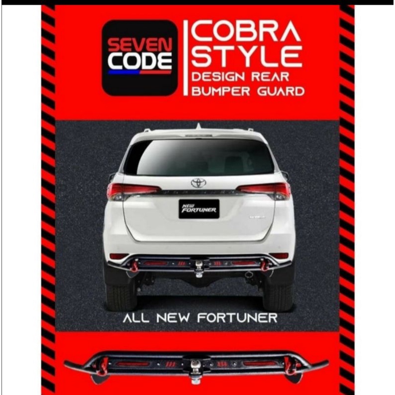 TOWING BELAKANG / TOWING BAR / PENGAMAN BELAKANG FORTUNER MODEL COBRA SEVENCODE