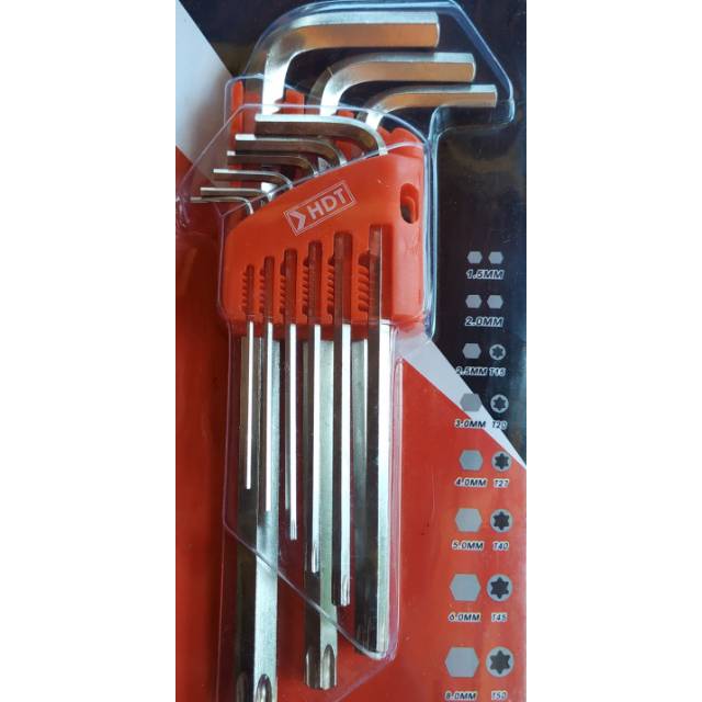 Kunci L set panjang bengkel/motor/mobil