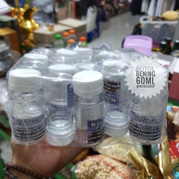 9HZ Botol Kosong Air Zamzam Kecil Bening 40ml / Oleh Oleh Haji Umroh✩ (Model Baru)Best produk ➴