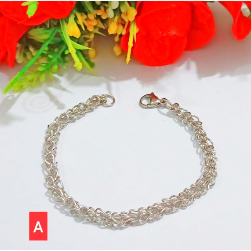 *COD* Gelang TITANIUM Rantai Dewasa Gold&amp;Silver TIDAK LUNTUR,TIDAK KARAT