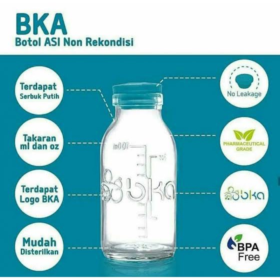 Botol Kaca Asi BKA 100ml Kemasan isi 16pcs - BKA Botol Asi - Botol Asi Baru - Botol Vial