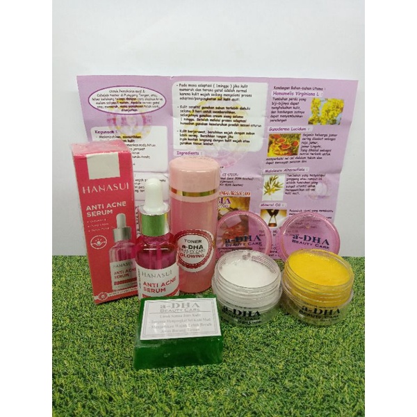 PAKET CREAM A-DHA PINK 5in1 LENGKAP ( Cream siang + Malam + Toner Serum + Sabun ) a-DHA