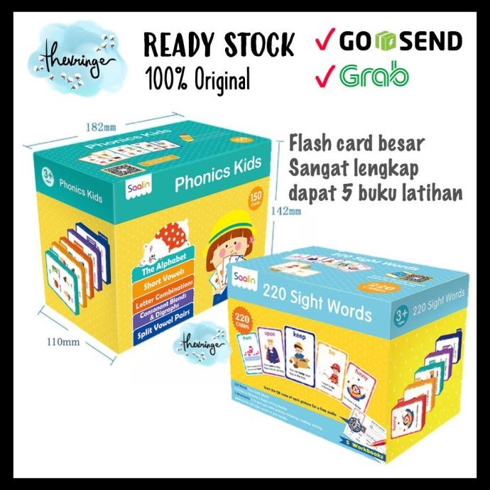 Saalin Phonics / Sight Words Kit : Flash Cards Exercise Book - Phonics ---Terbaru---