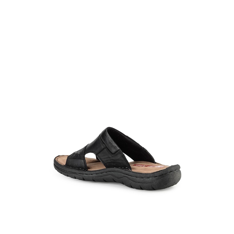 SANDAL CASUAL JIM JOKER PRIA ORIGINAL SLIDE KULIT BRANDED HITAM JJ42